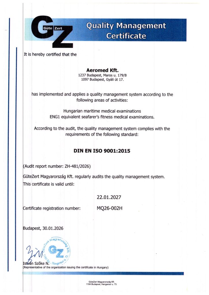 ISO 2015 Quality Management Certificate